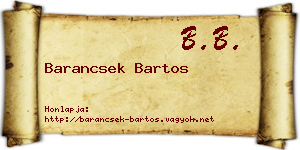 Barancsek Bartos névjegykártya